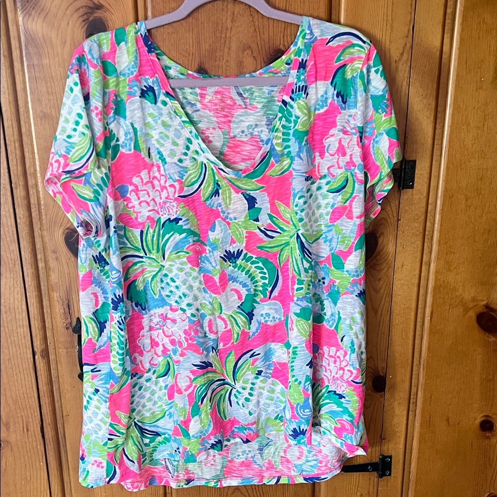 Lilly Pulitzer Tropical Print Short Sleeve Tee